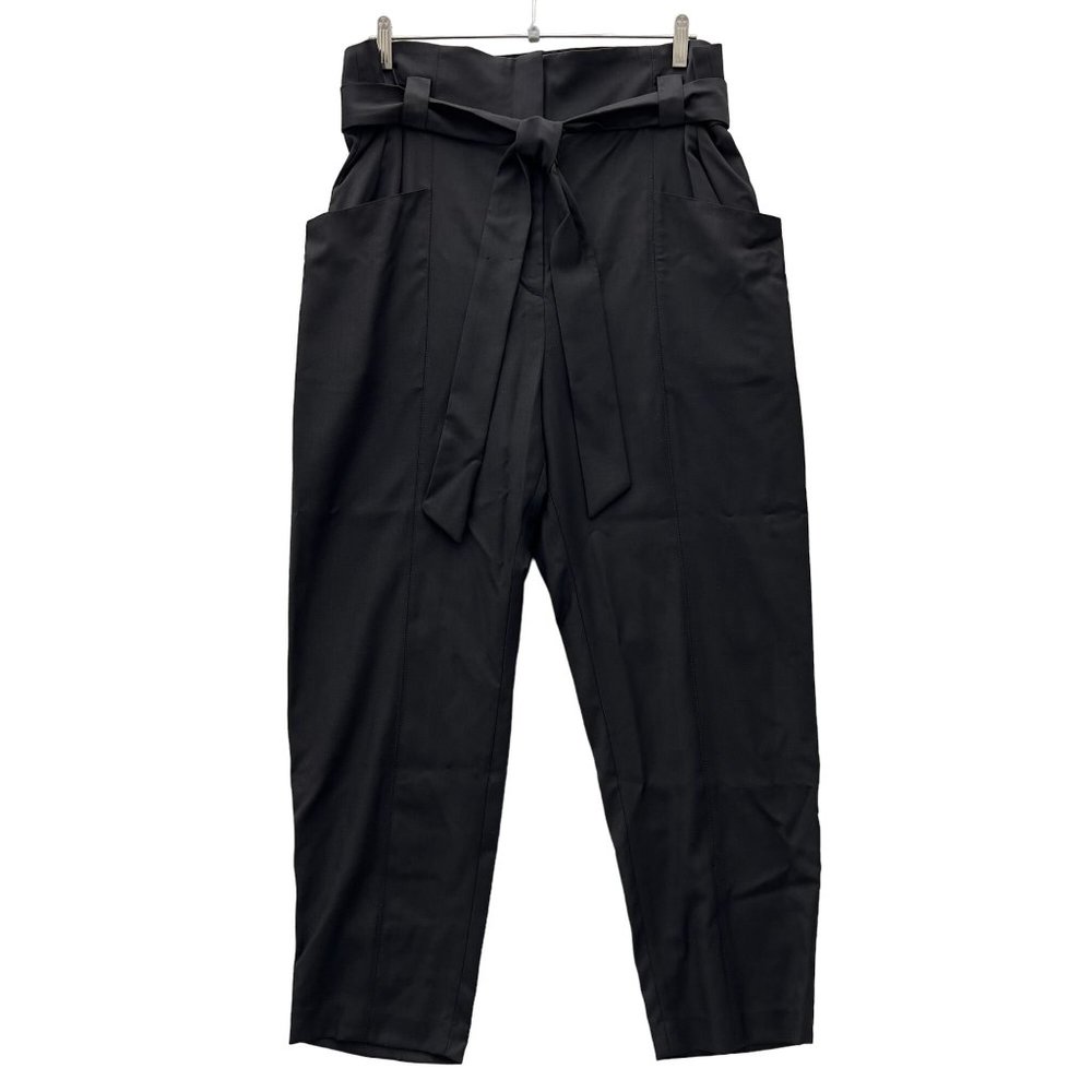 IRO Black 100% Wool Paxi Paperbag Tie Waist Trousers Pants Sz EUR 42 (34W) 0113 - Picture 4 of 14